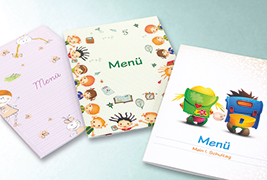 Cartes de menu pour un effet festif