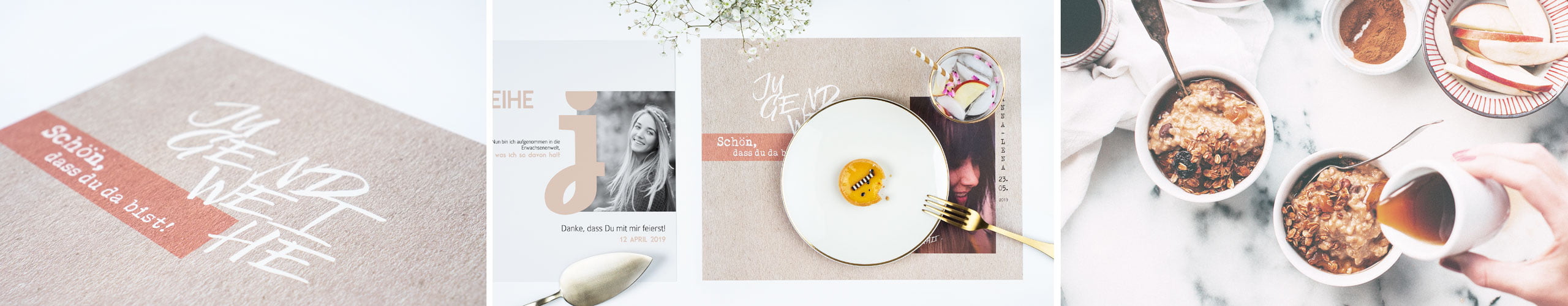 Sets de table pour la cérémonie de la jeunesse avec photo et texte personnalisés