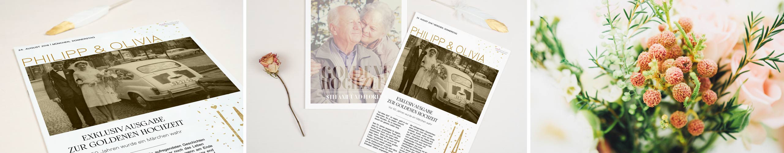 Journal pour noces d'or en différents designs